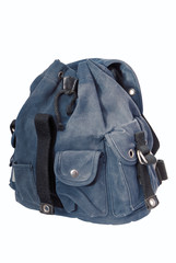 blue denim  rucksack