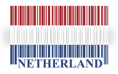 Netherland barcode flag, vector