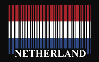 Fototapeta na wymiar Netherland barcode flag, vector