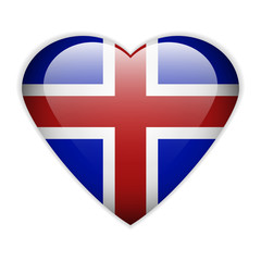 Obraz premium Iceland flag button.