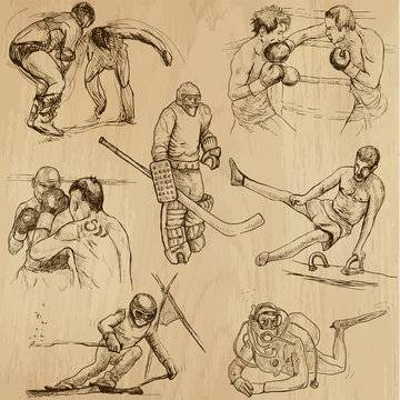 Sport collection no.14 - hand drawn illustrations