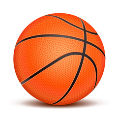 Realistic basketball ball isolated on white background