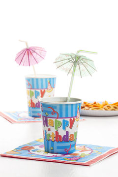 Party decoration on white background.