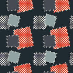 Seamless background with patches. Vector illustration.