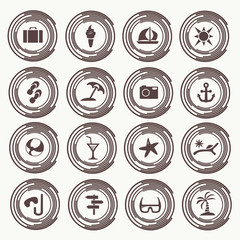 Tourism and summer set icons