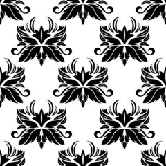 Fototapeta premium Seamless pattern with black flourishes