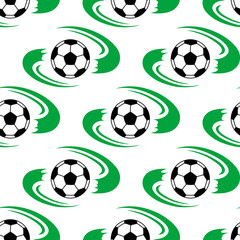 Soccer ball or football seamless pattern