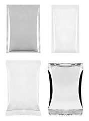 aluminum white bag package food template