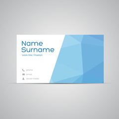 Modern Business-Card polygon blue