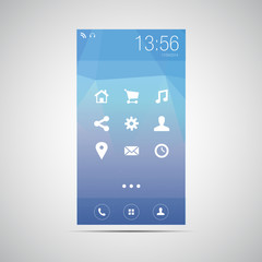 Mobile interface app design blue