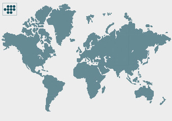 (Küçük  noktalarla)  Dünya haritası