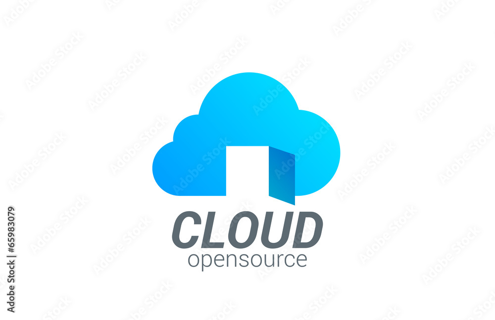 Poster Cloud computing vector logo design template