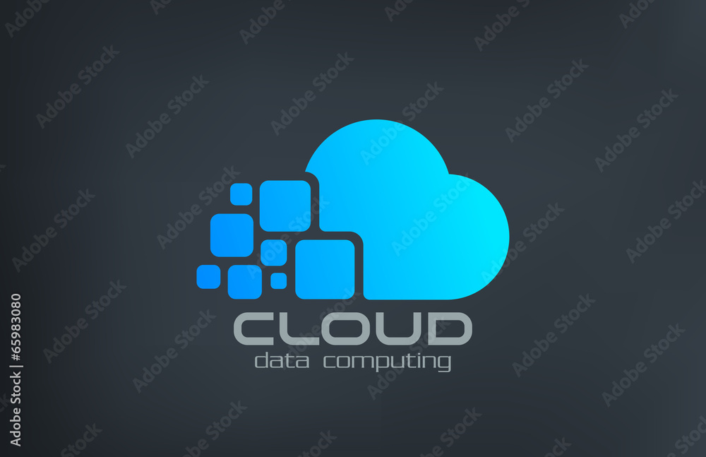 Aufkleber cloud computing technology vector logo design template