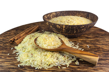 Rice collection isolated on whte background
