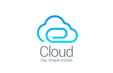 Cloud computing technology data save vector logo design