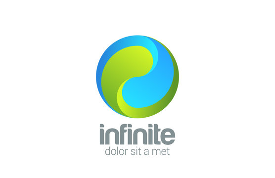 Sphere Circle looped infinity vector logo design