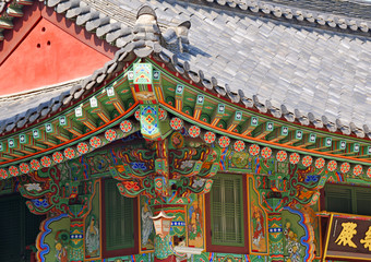 Roof Detail,Traditional Architecture in Seoul, South Korea