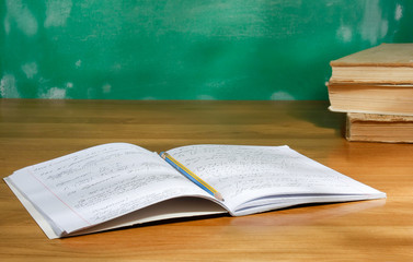 Notebook with pencil