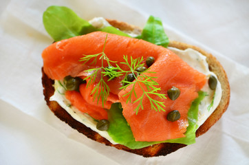 Smoked salmon appetizer