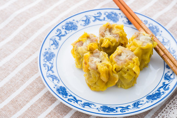 Tim sum, Steamed prawn dumplings.