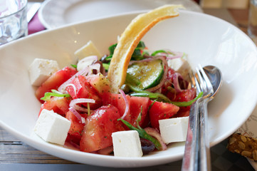 Greek salad in plate