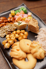 Oriental sweets on plate