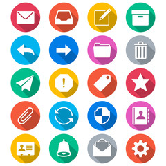 Email flat color icons