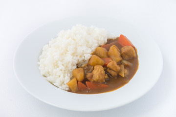 Japanese Curry with rice isolated