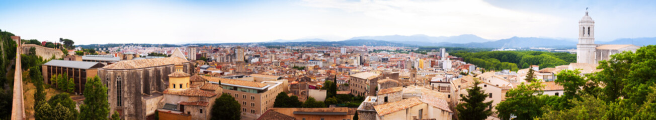 Fototapeta premium Panorama of Girona from roof