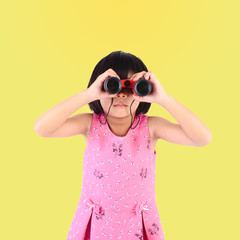 Girl with binoculars