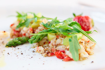 Seabass carpaccio with strawberry