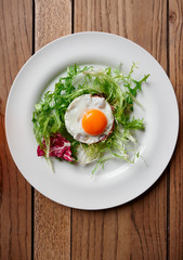 Beef tartar with fried egg