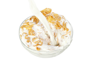 corn flakes and milk
