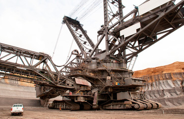 Fototapeta na wymiar One of the world's largest excavators digging lignite