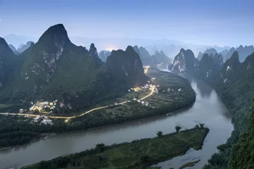 Foto op Plexiglas Karst Mountain Landscape in Xingping, China © SeanPavonePhoto