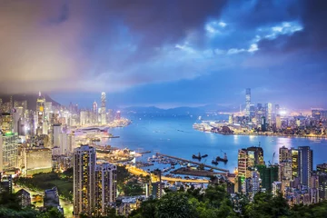 Papier Peint photo autocollant Hong Kong Hong Kong, China City Skyline