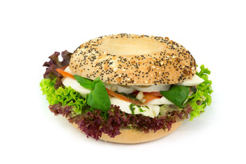 Bagel Burger mit Ei