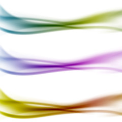 Bright swoosh colorful smoke lines set