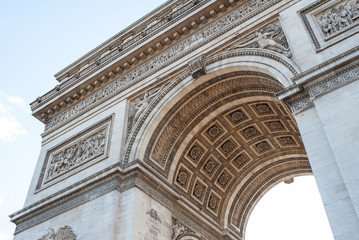 Arch of Triumph detail in Paris, France.