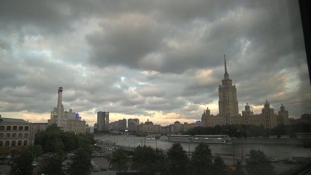 Timelapse moscow river moscova Stalin