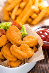 Chicken Nuggets with French Fries
