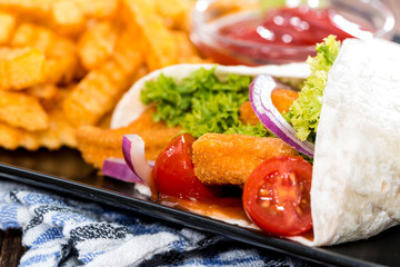 Homemade Wrap with crispy Chicken