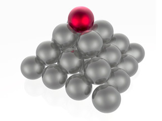 Red and grey spheres