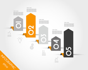 orange infographic standing arrows