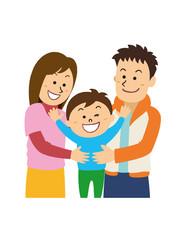 Obraz premium 家族団欒_イラスト