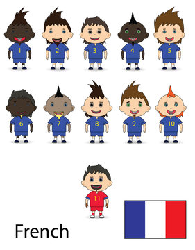 French team football on a white background. Raster