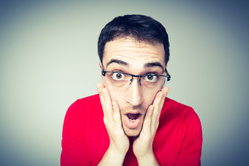 young man surprised