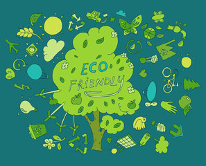 Eco Friendly concept, save earth concept, vector illustration
