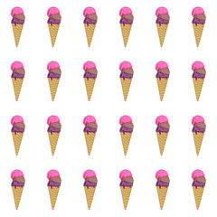Background with pattern of ice-creams