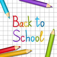 Back to school message on paper sheet background